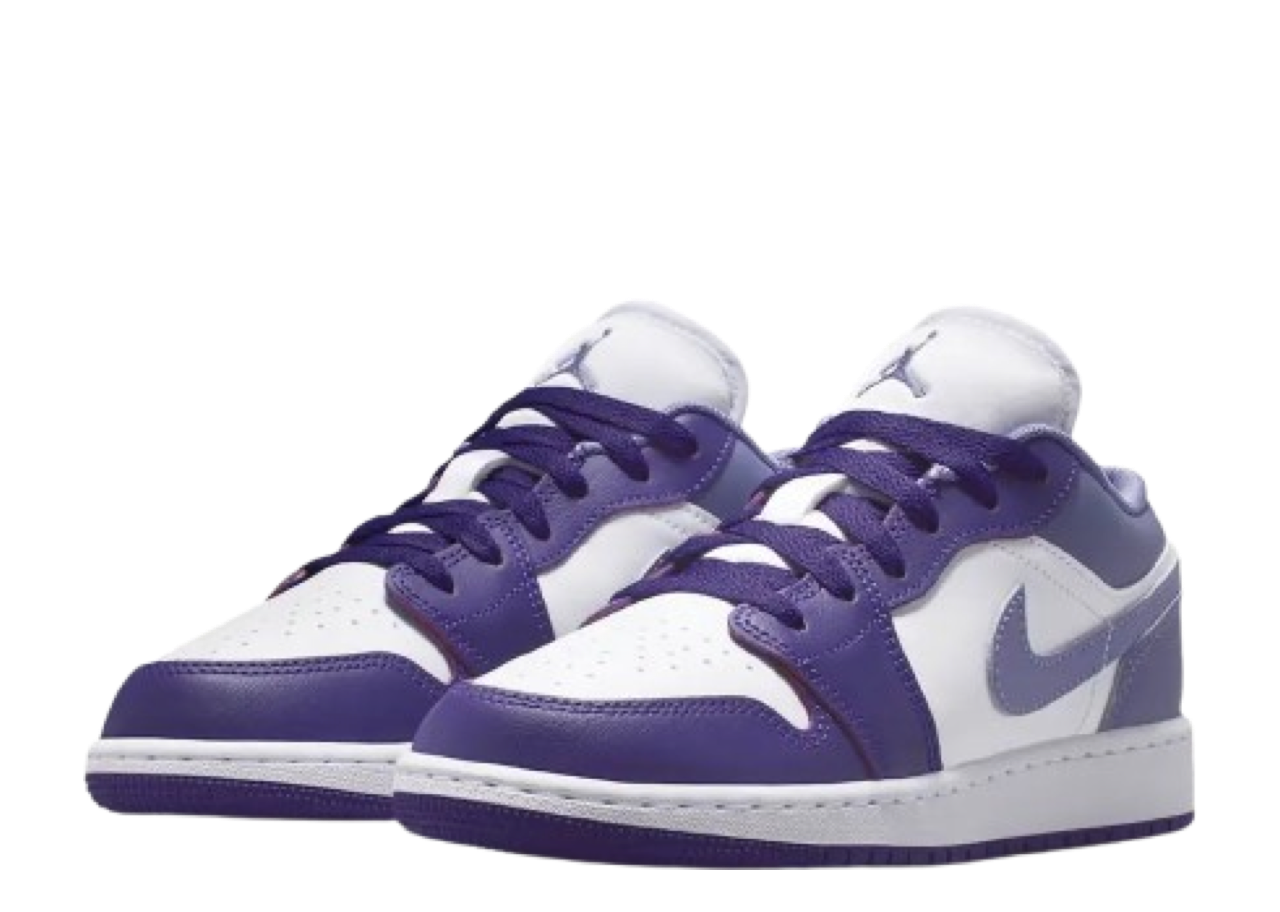 Air Jordan 1 Low Court Purple White Dusty Amethyst (Grade School) - photo 2