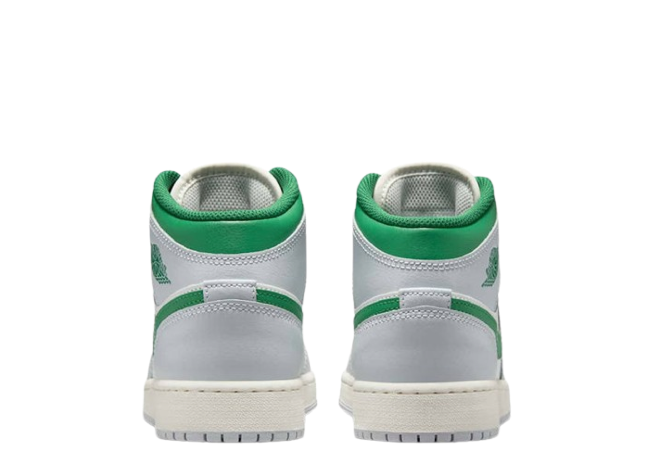 Air Jordan 1 Mid White Pure Platinum Pine Green (Grade School) - photo 3