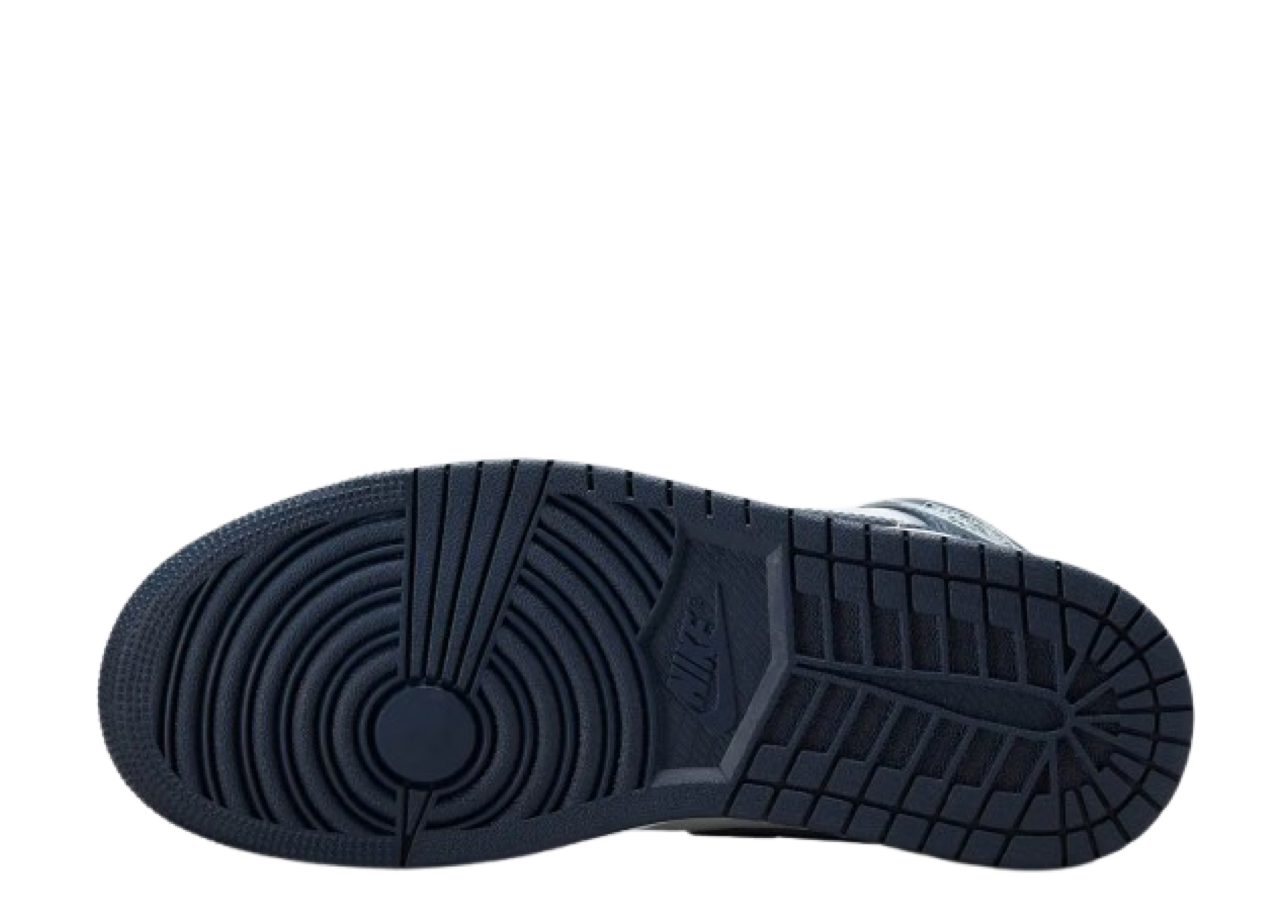 Air Jordan 1 Mid Football Grey White Mid night Navy (Women's) - photo 4