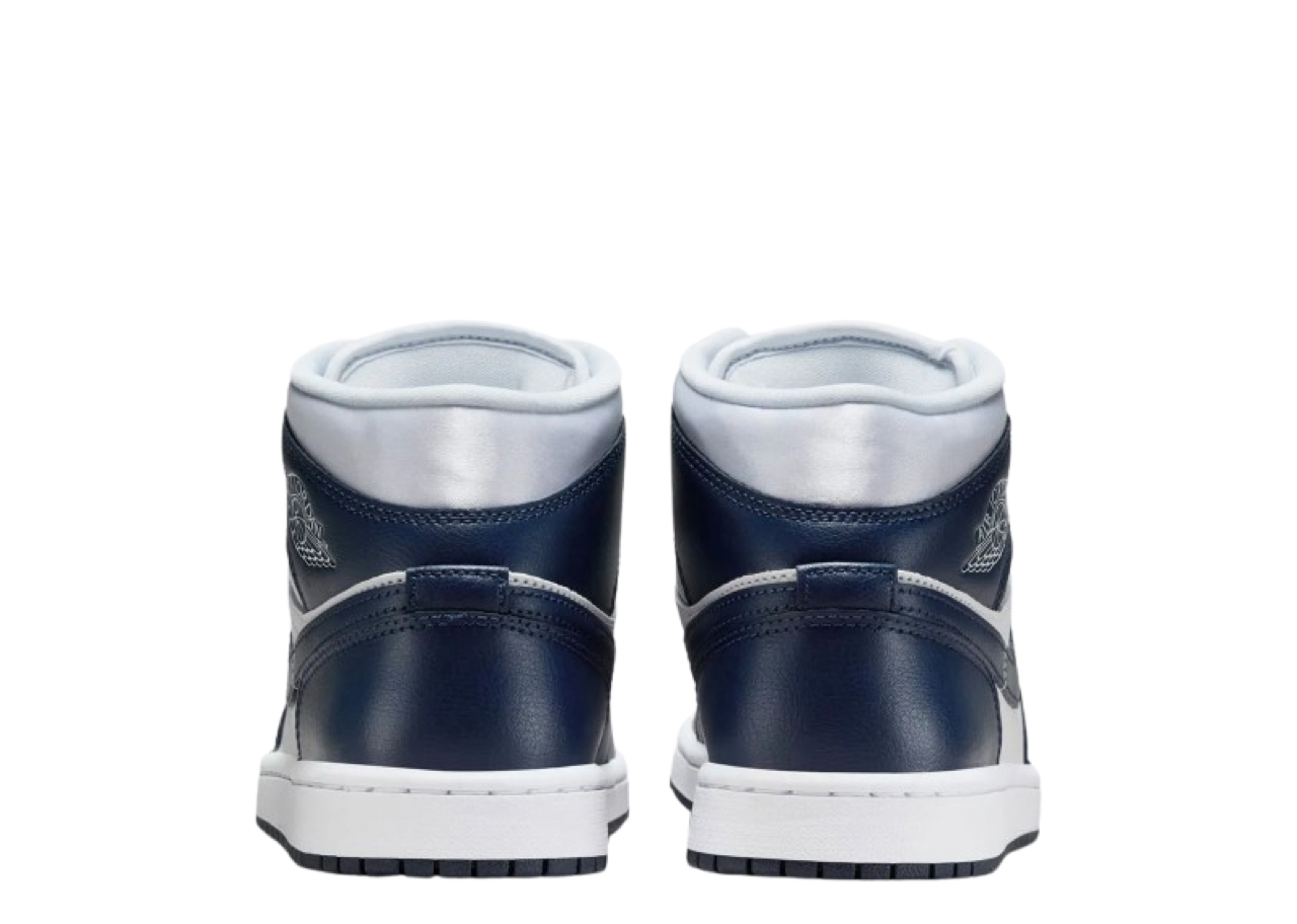 Air Jordan 1 Mid Football Grey White Mid night Navy (Women's) - photo 3