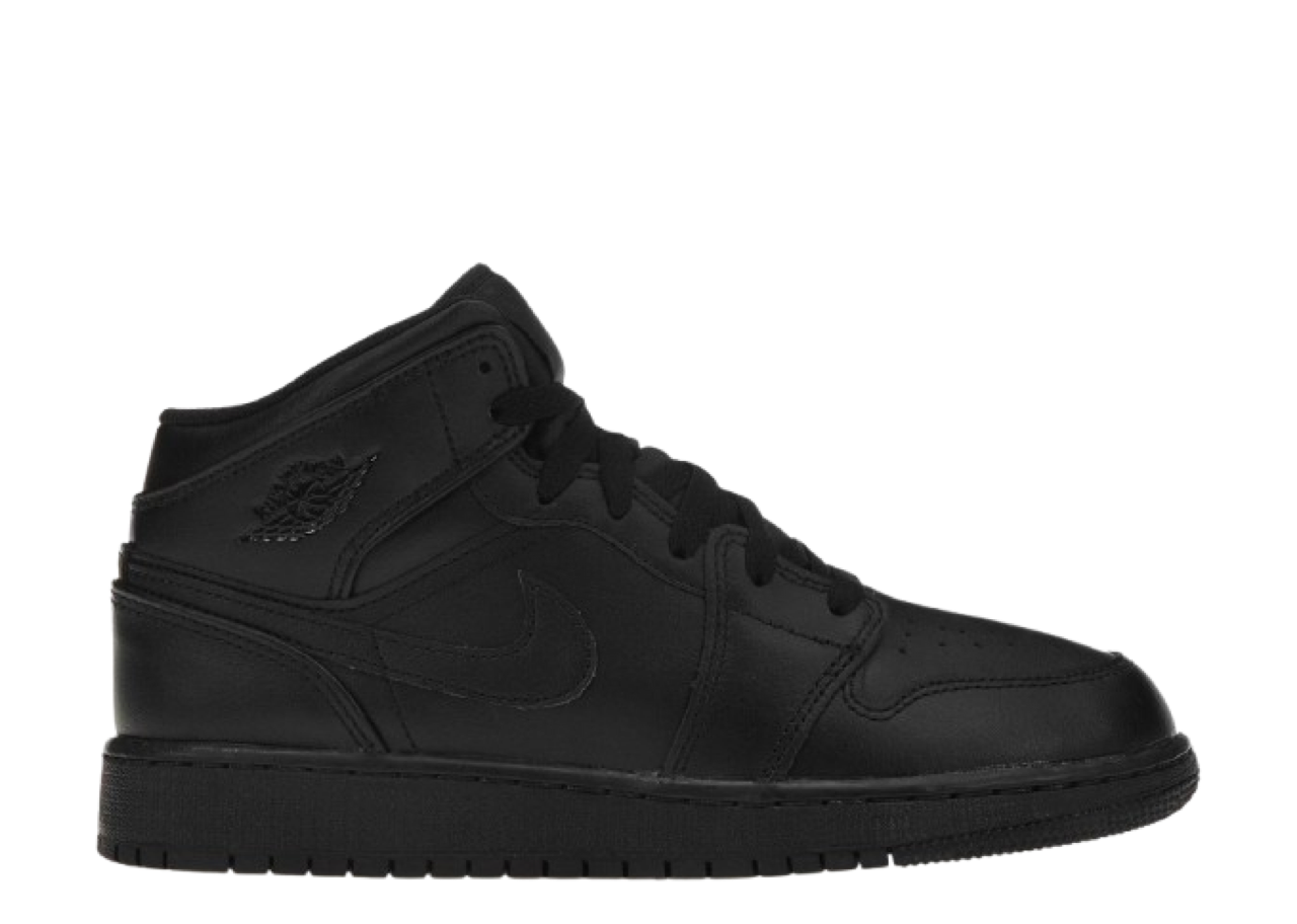 Air Jordan 1 Mid Triple Black (Grade School)