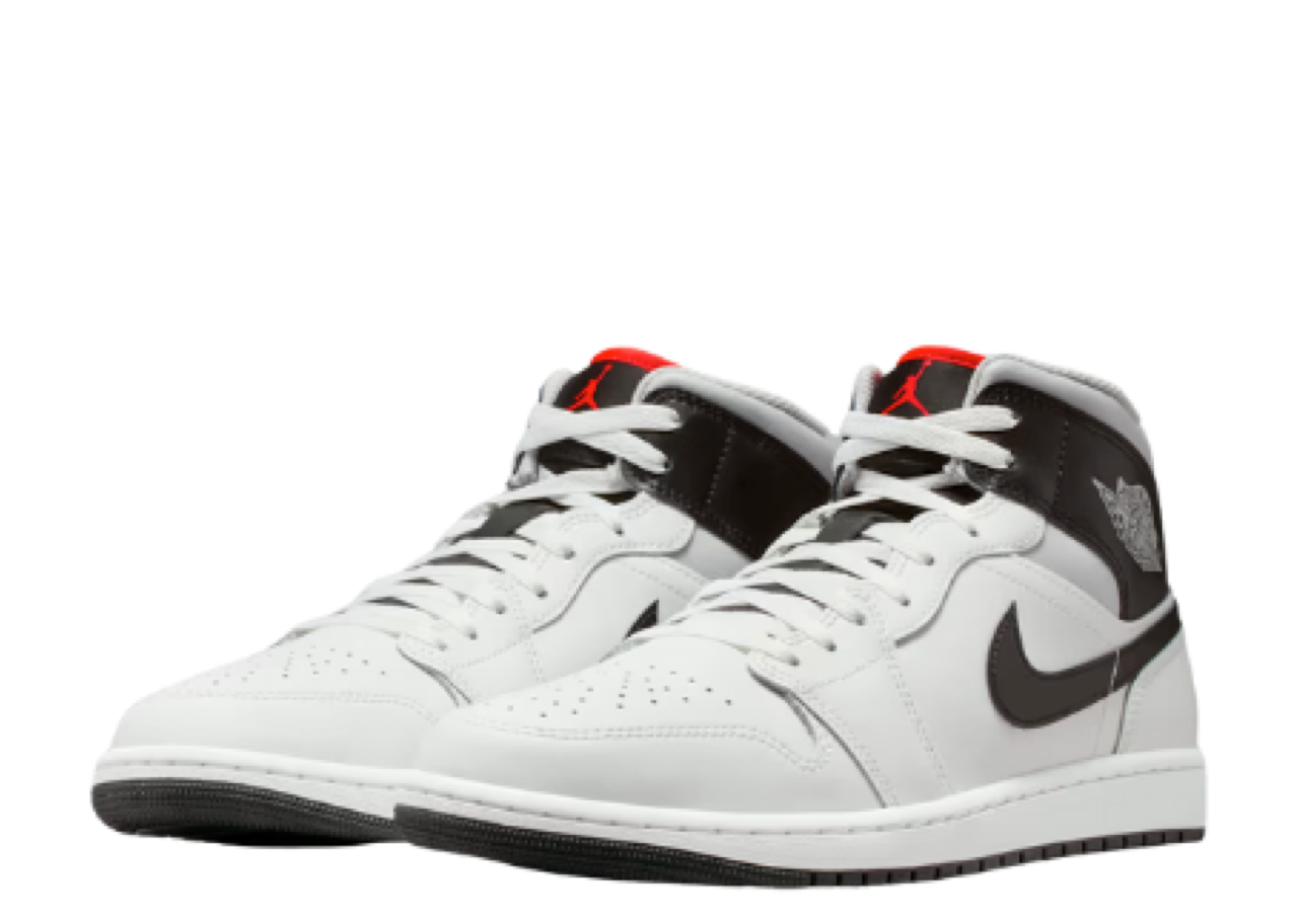Air Jordan 1 Mid White Neutral Grey Infrared - photo 2