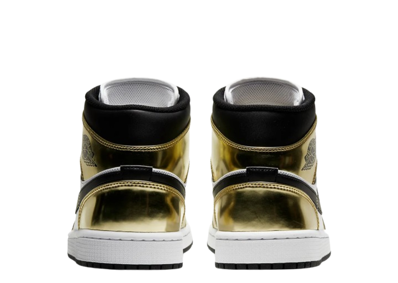 Air Jordan 1 Mid Metallic Gold Black White - photo 3