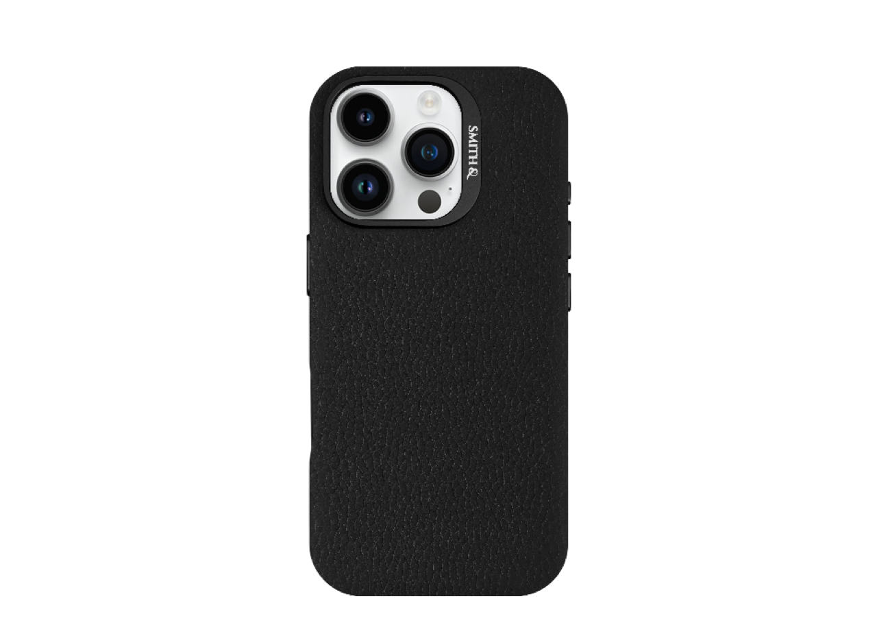 Smith&Leather iPhone 16 Pro MagSafe Leather Case Kickstand Lens Frame Black