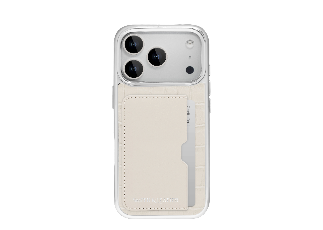 Smith&Leather iPhone 17 Pro Frame Card Holder Case Ivory