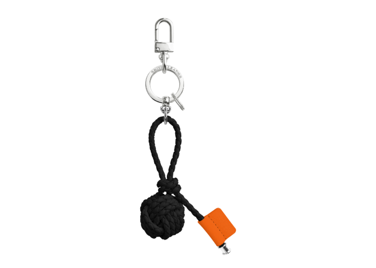 Smith&Leather Monkey Fist Key Ring Black Orange