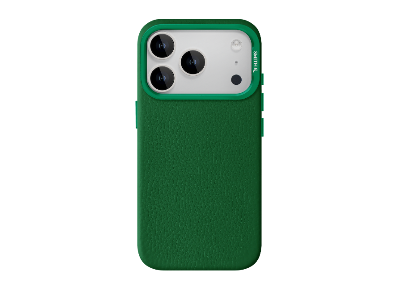 Smith&Leather iPhone 17 Pro MagSafe Leather Case Kickstand Lens Frame Green
