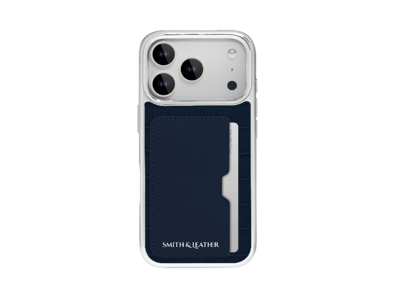 Smith&Leather iPhone 17 Pro Frame Card Holder Case Navy