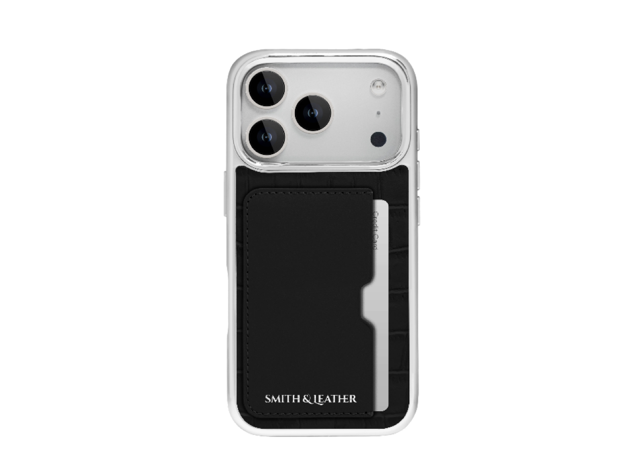 Smith&Leather iPhone 17 Pro Frame Card Holder Case Black