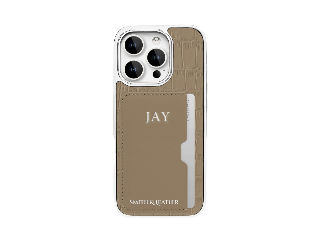 Smith&Leather iPhone 15 Pro Max Frame Card Holder Case Soft Taupe - photo 2