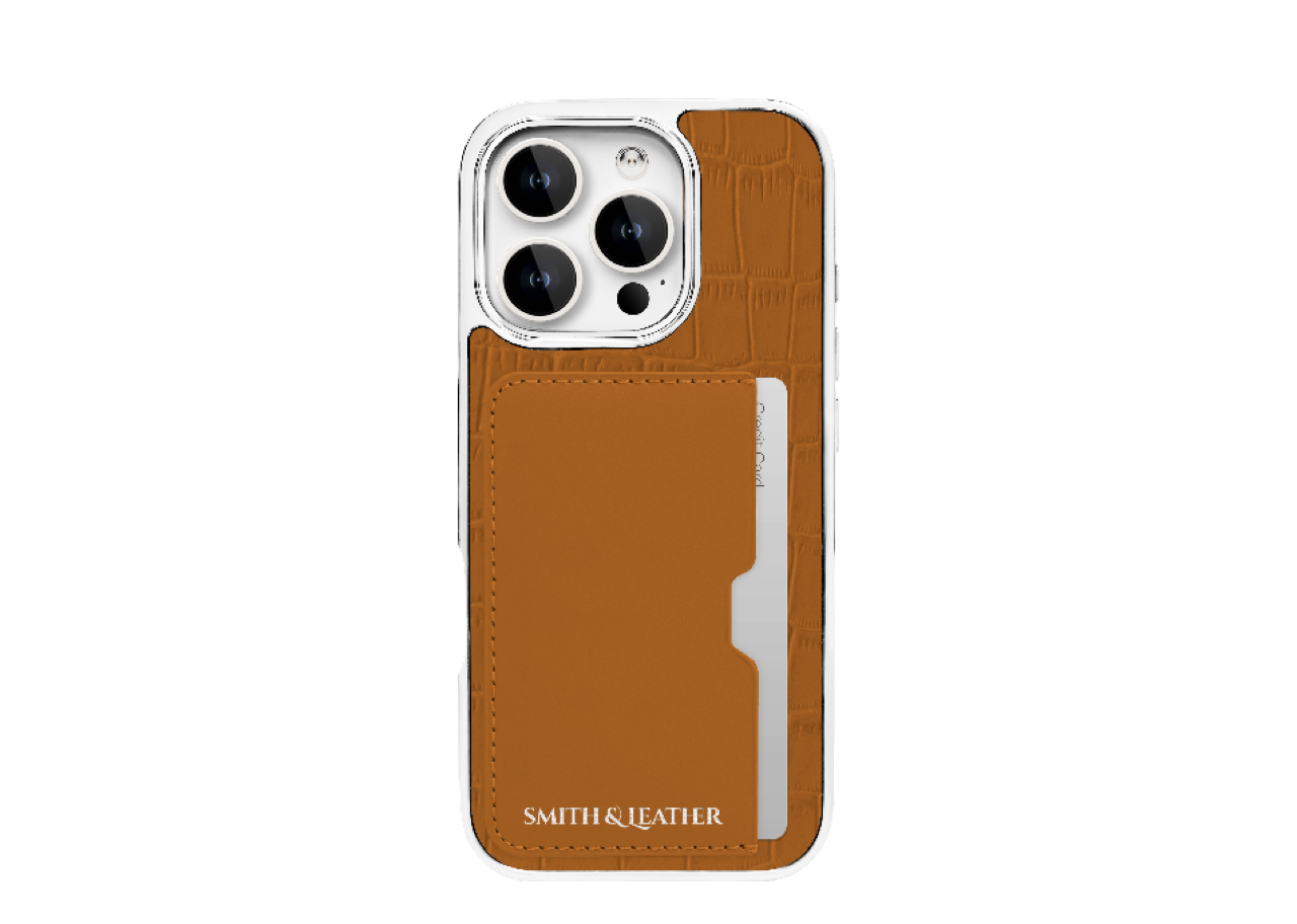Smith&Leather iPhone 15 Pro Max Frame Card Holder Case Tan