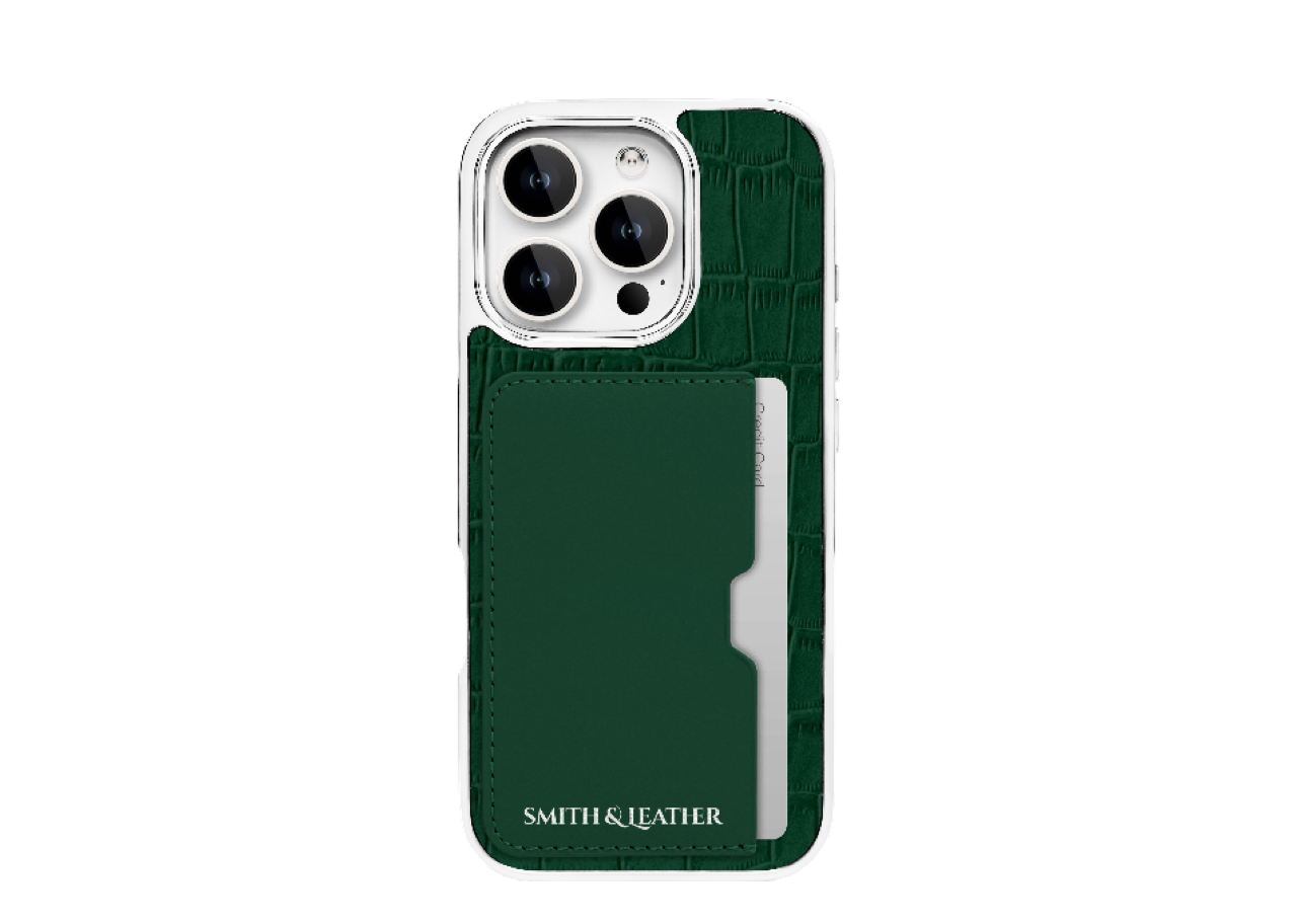 Smith&Leather iPhone 15 Pro Max Frame Card Holder Case Green
