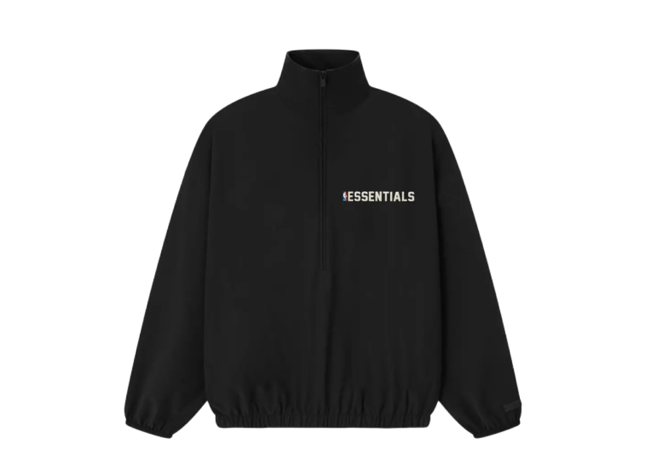 Fear of God Essentials Nylon NBA 1/2 Zip Track Jacket Black