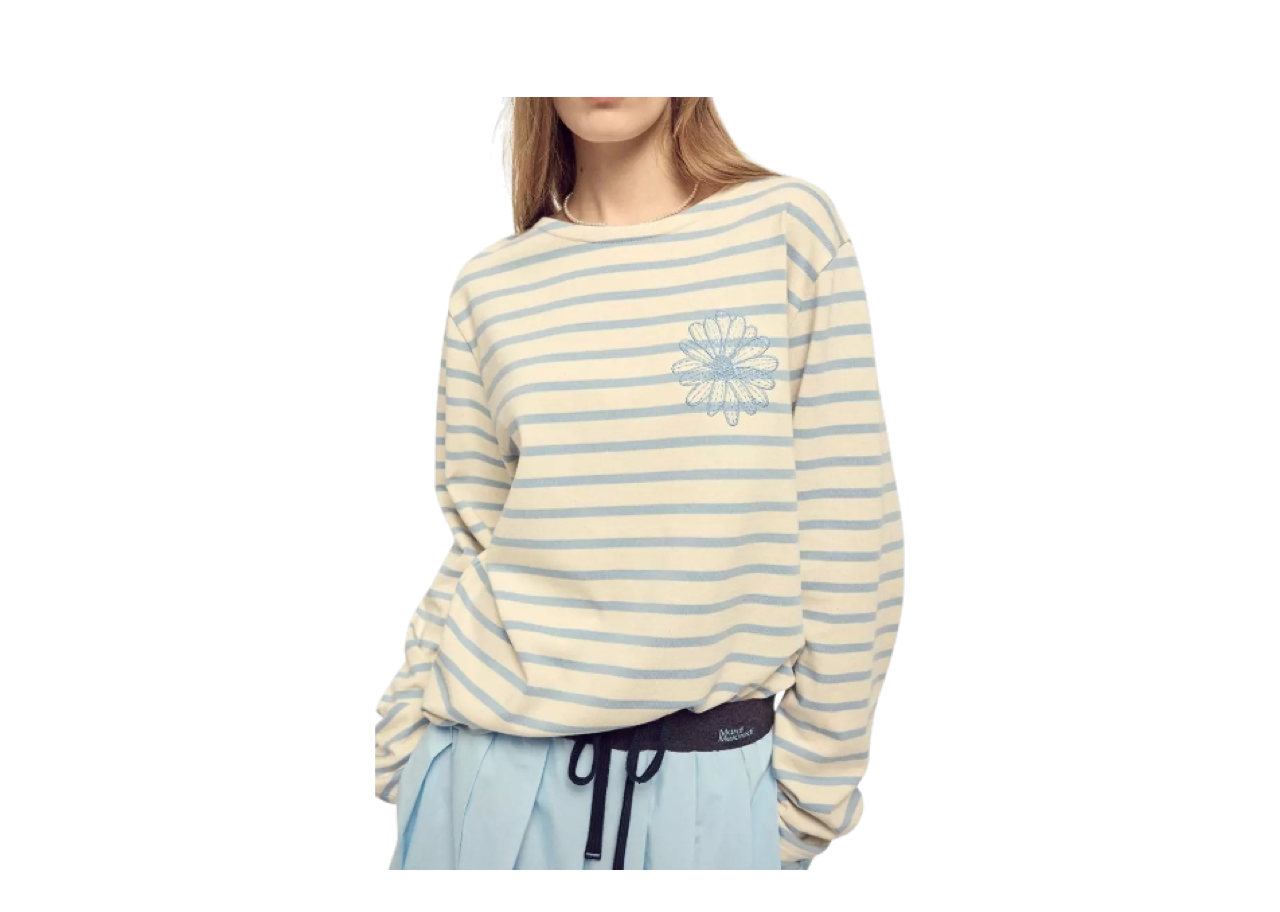 Mardi Mercredi Long Sleeve Stripe T-Shirt Blue - photo 2