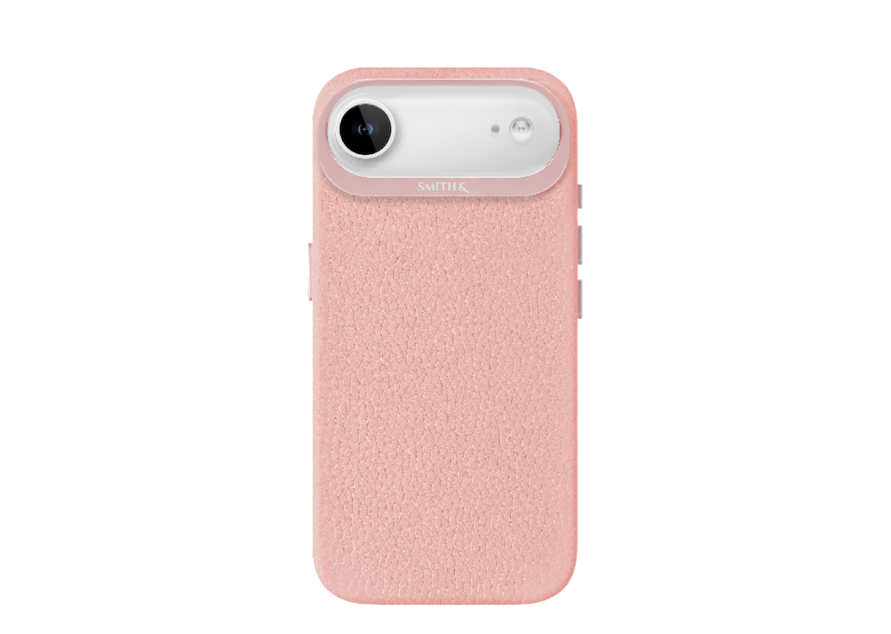 Smith&Leather iPhone 17 Air MagSafe Leather Case - Kickstand Lens Frame Pink
