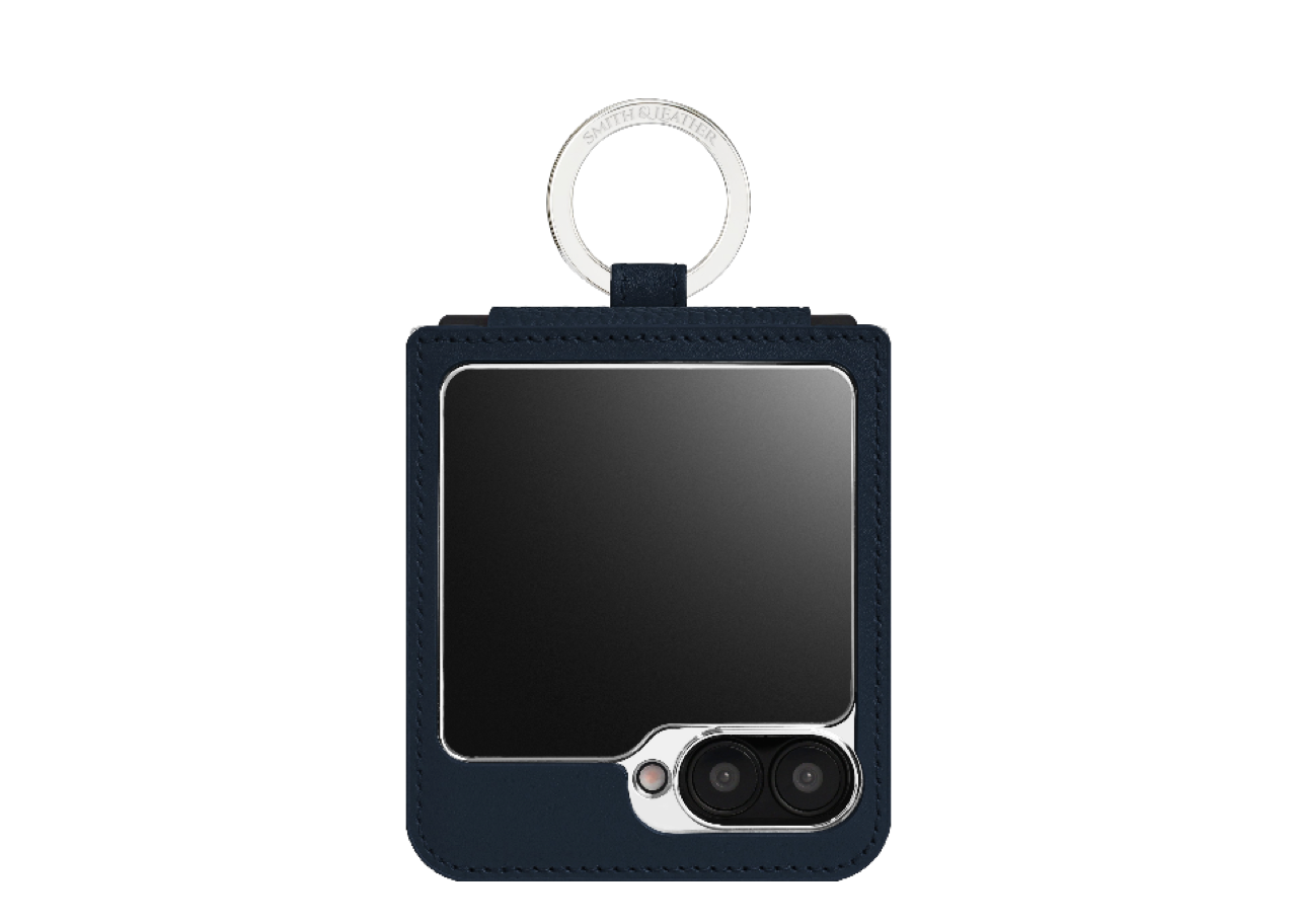 Smith&Leather Samsung Galaxy Z Flip Card Pocket Frame 6 Navy