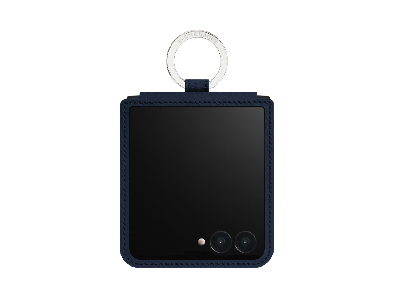 Smith&Leather Samsung Galaxy Z Flip Card Pocket Frame 7 Navy