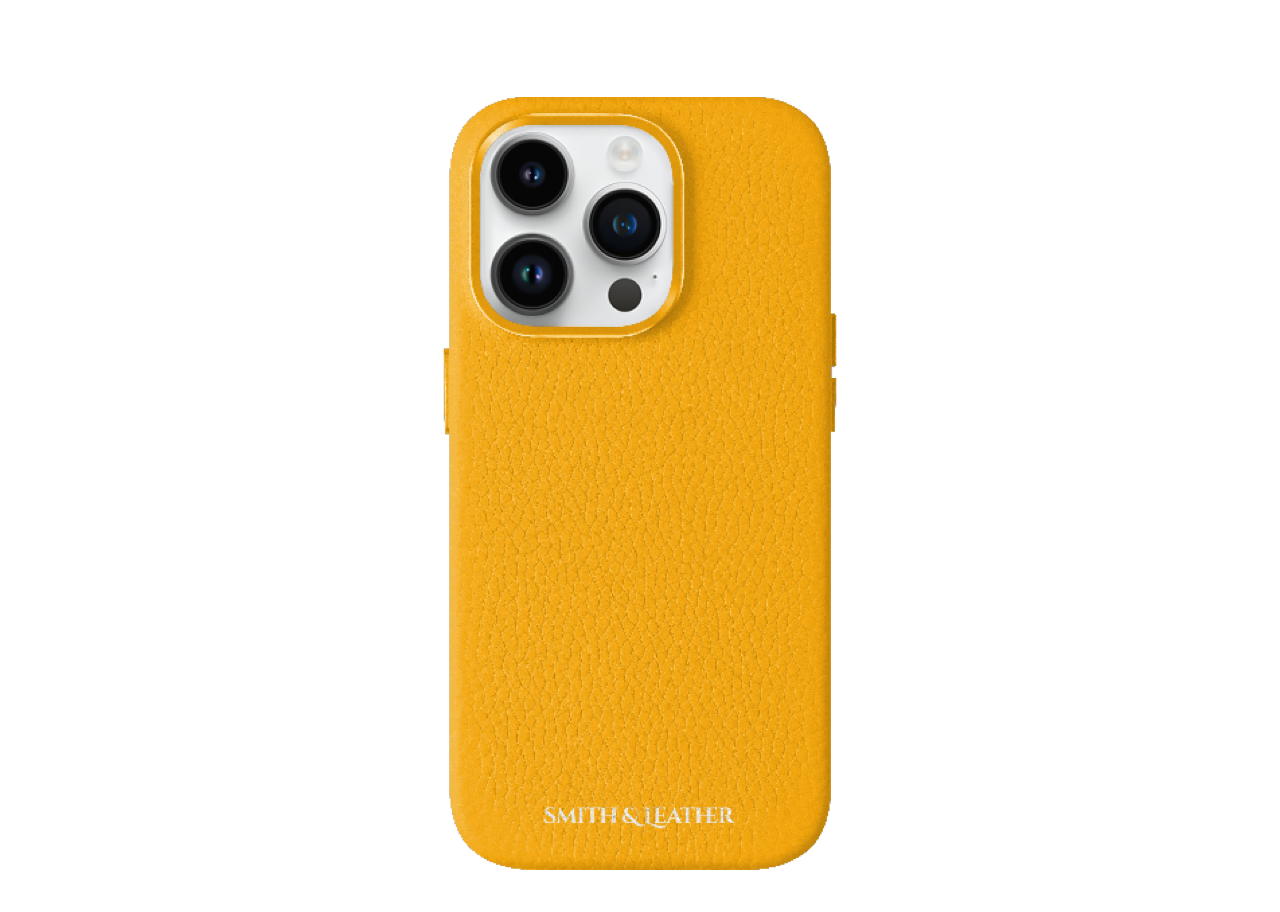 Smith&Leather iPhone 15 Pro MagSafe Leather Case Yellow