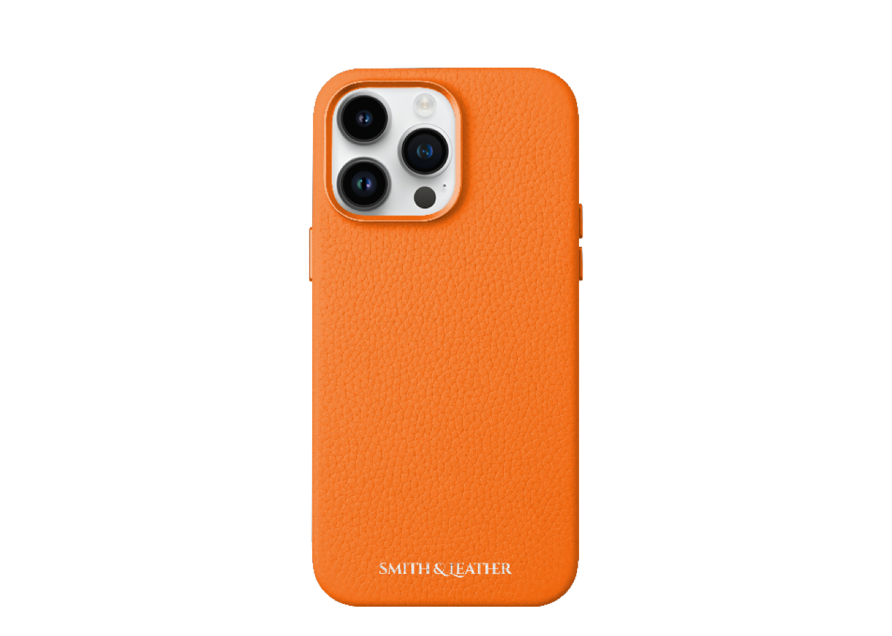 Smith&Leather iPhone 15 Pro Max MagSafe Leather Case Orange