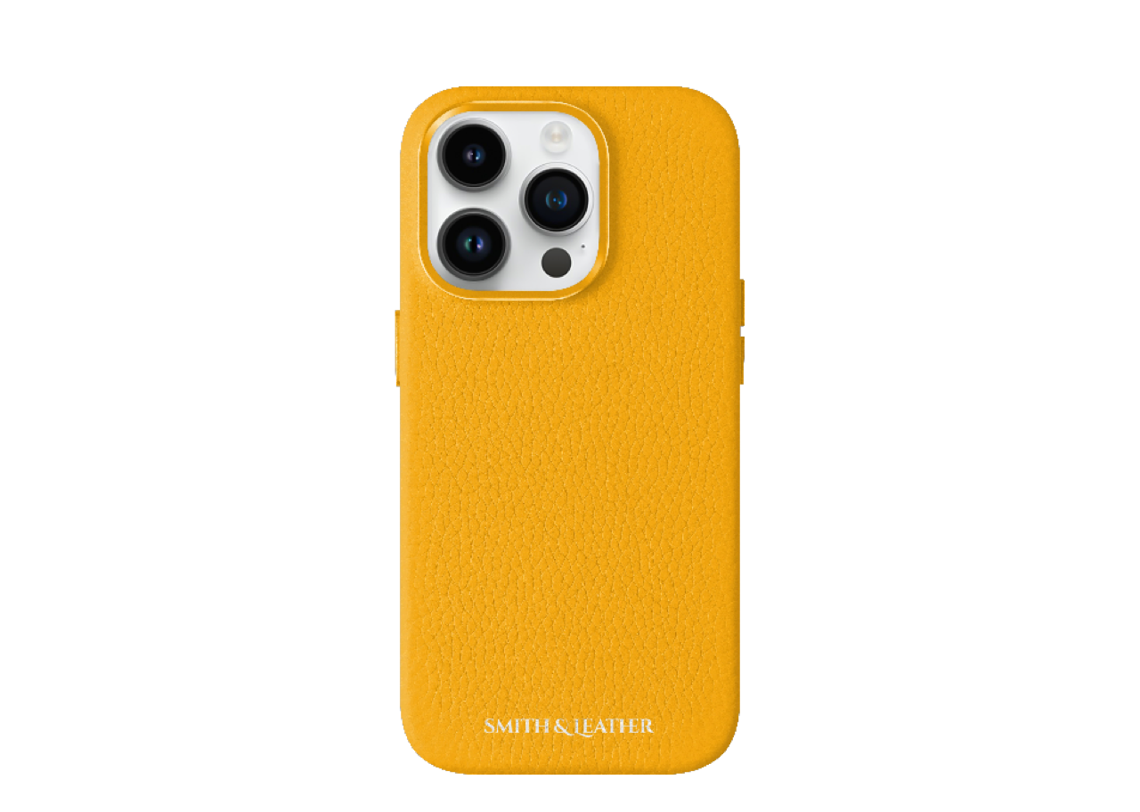 Smith&Leather iPhone 15 Pro Max MagSafe Leather Case Yellow