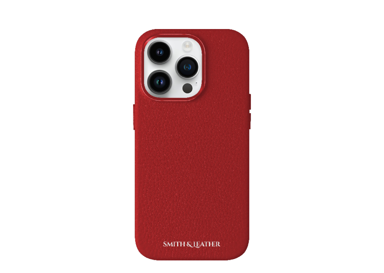 Smith&Leather iPhone 15 Pro Max MagSafe Leather Case Red