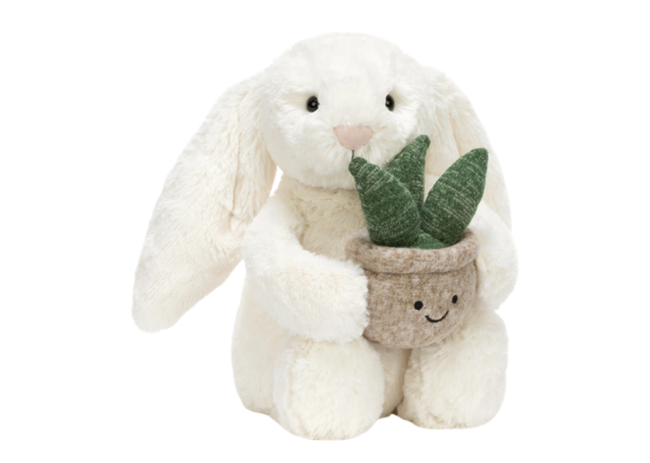 Jellycat Cream Bunny with Plant