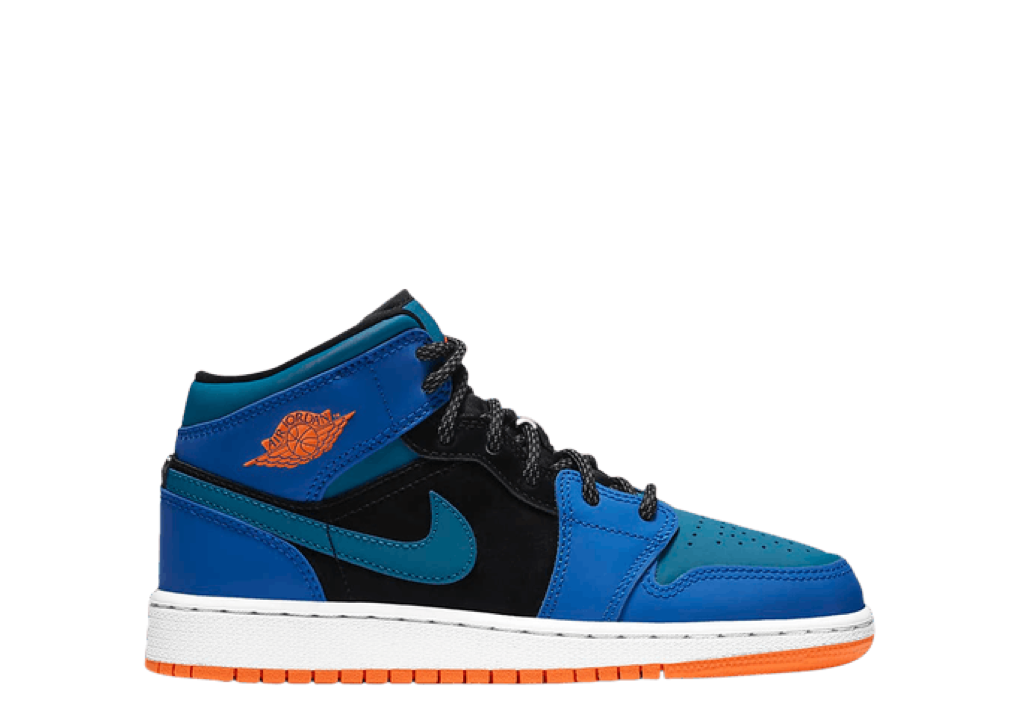 Air Jordan 1 Mid Racer Blue Green Abyss (Grade School)