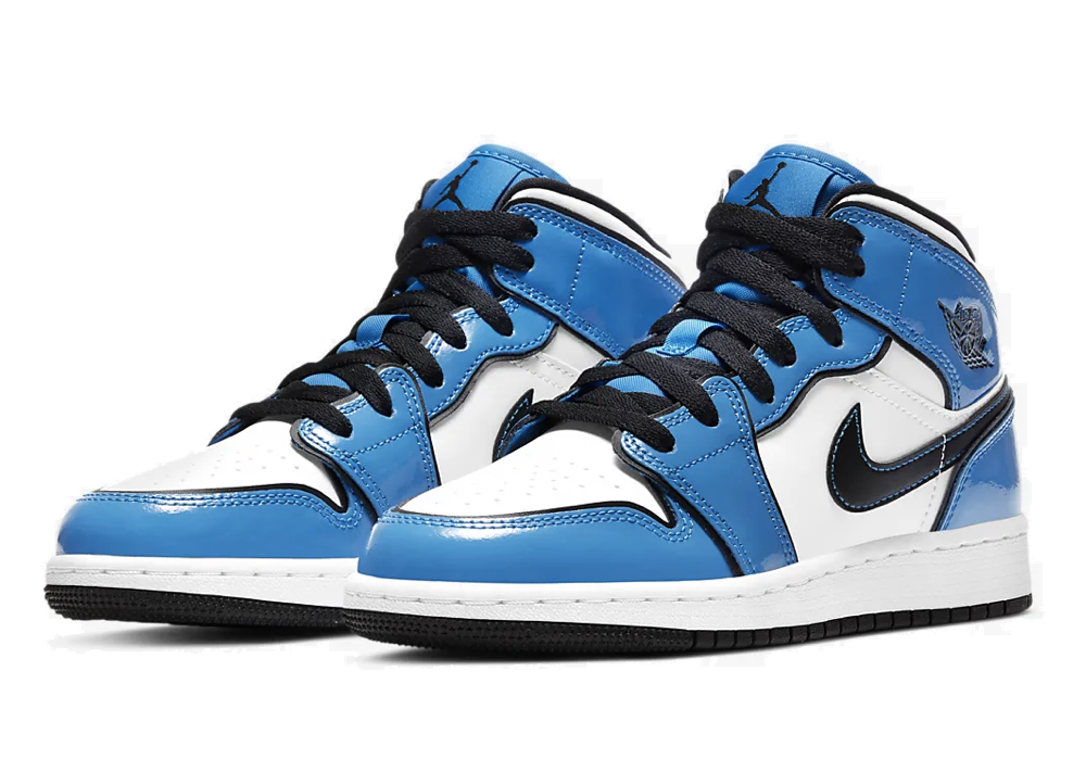 Air Jordan 1 Mid Signal Blue (Grade School) - photo 2
