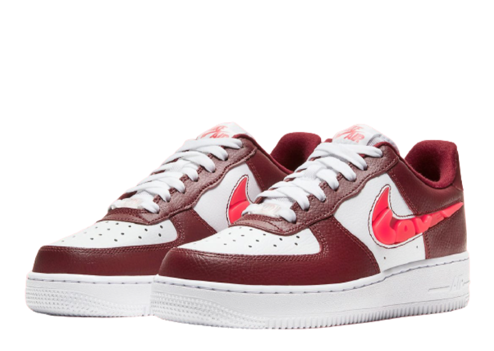 Nike Air Force 1 Low Love For All Red Burgundy White - photo 2