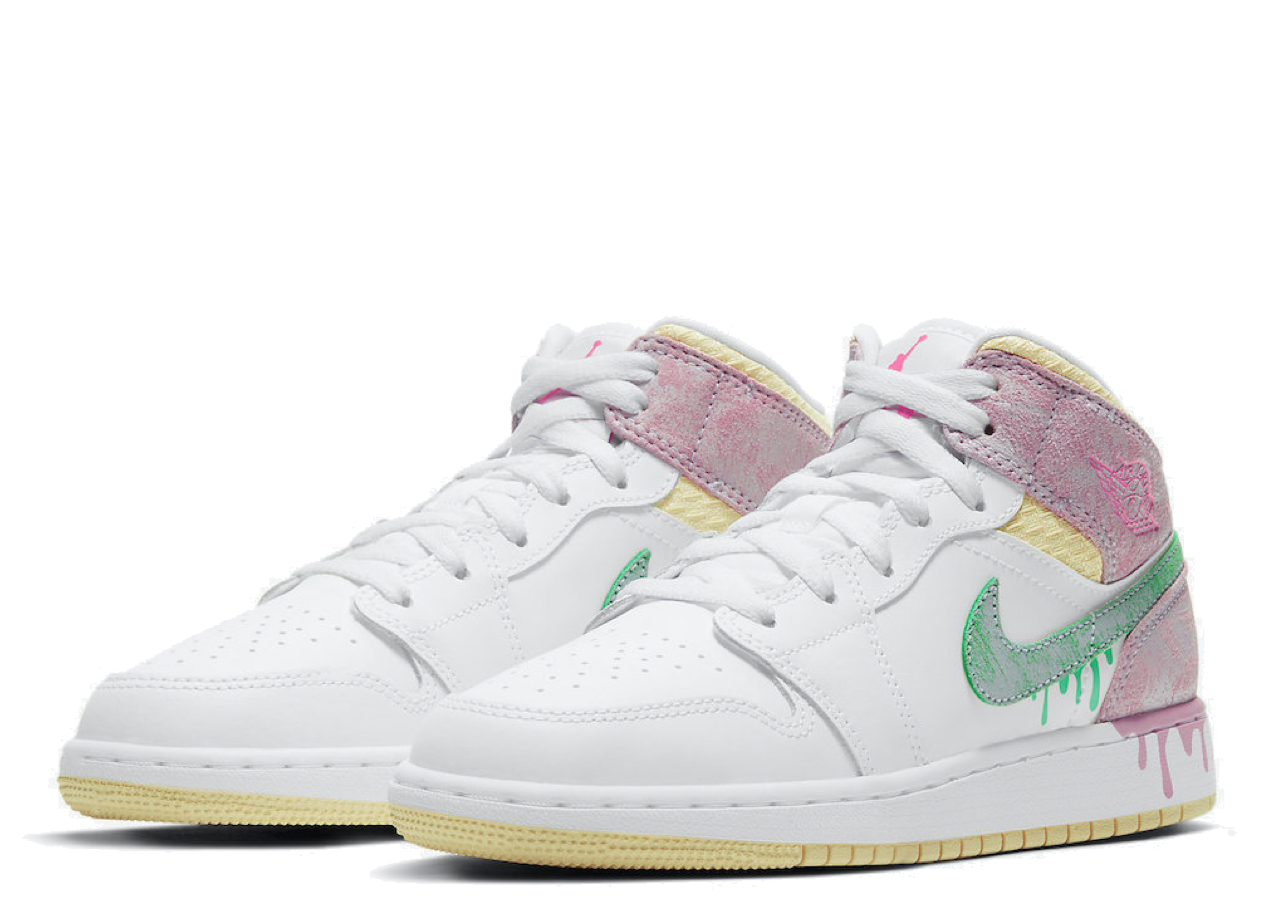 Air Jordan 1 Mid SE Paint Drip (Grade School) - photo 2