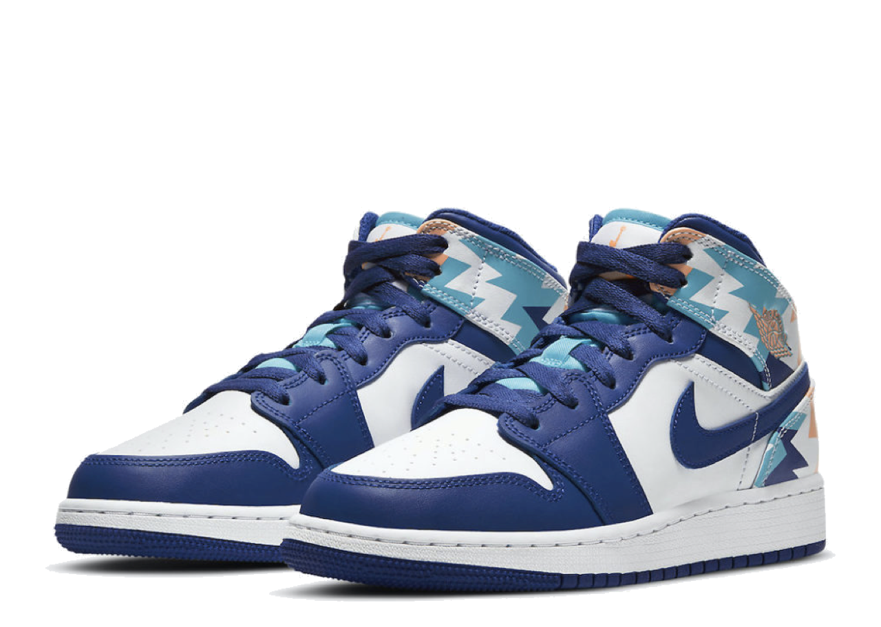 Air Jordan 1 Mid Geometric Print (Grade School) - photo 2