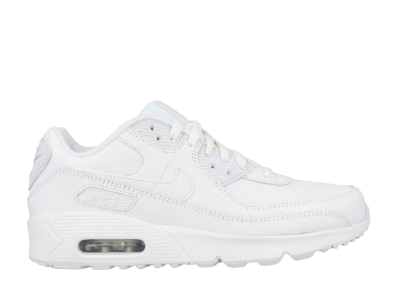 Nike Air Max 90 Recraft Triple White (Grade School)
