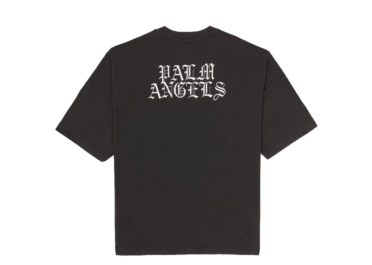 Palm Angels Burning Head Loose Tee Black Yellow - photo 2
