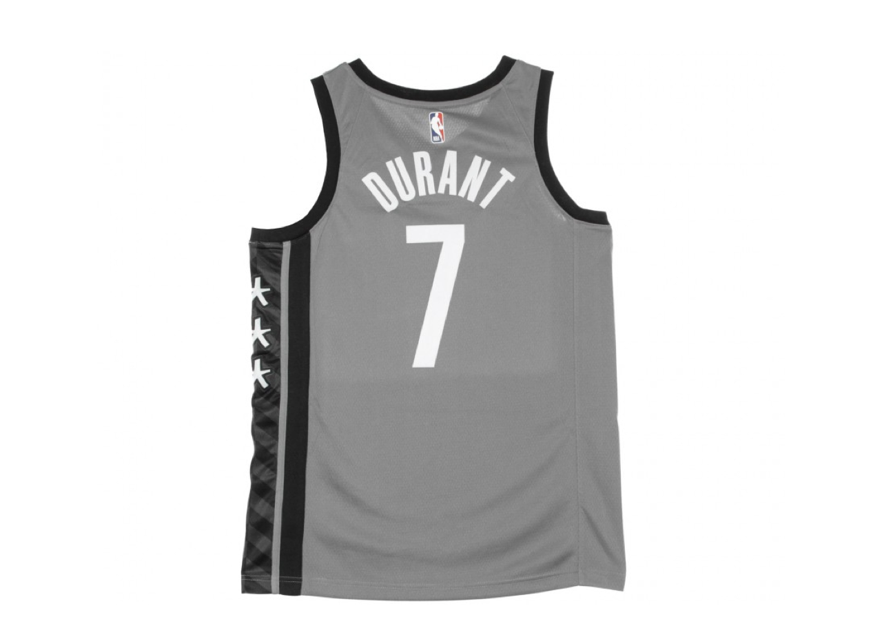 Kevin Durant Nets Statement Edition 2020 NBA Swingman Jersey Grey  - photo 2