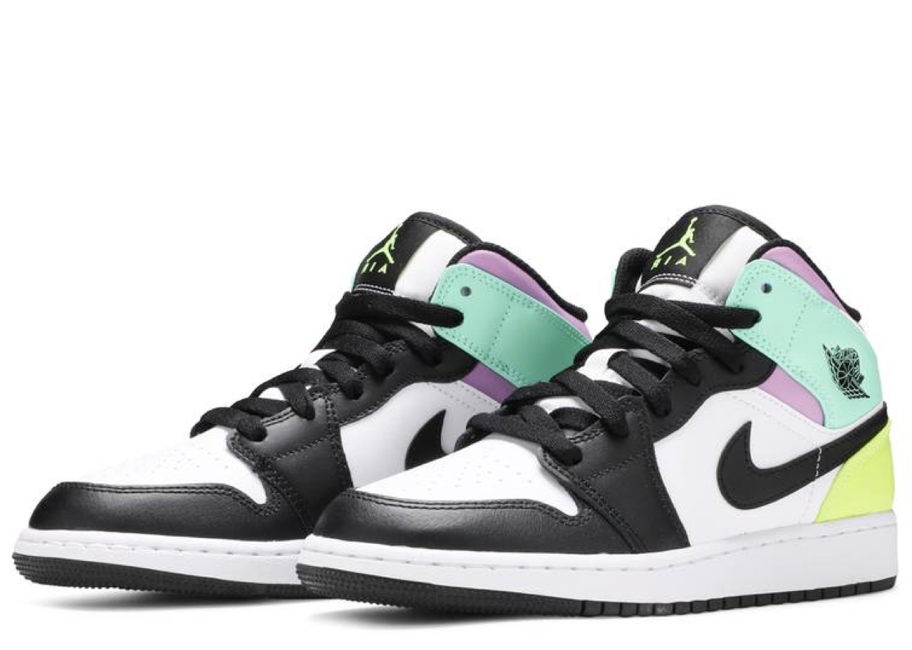 Air Jordan 1 Mid Pastel Black Toe (Grade School) - photo 2