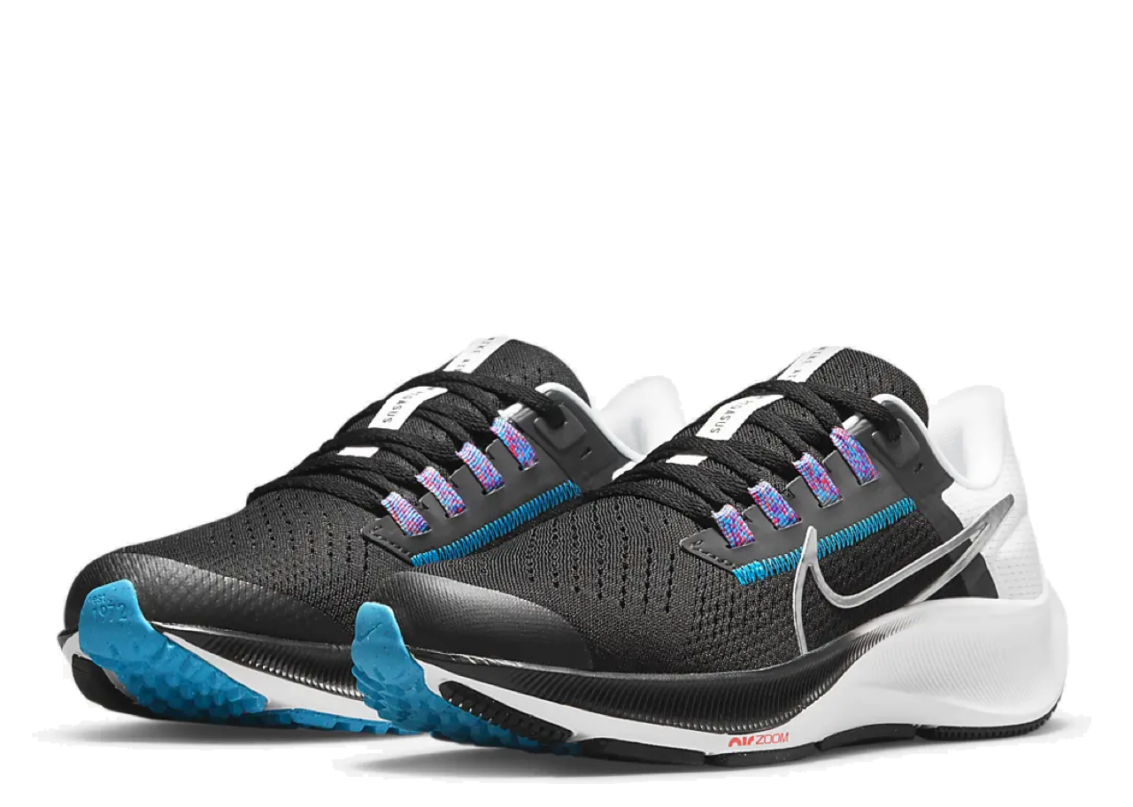 Nike Air Zoom Pegasus 38 Black Metallic Silver (Grade School) - photo 2