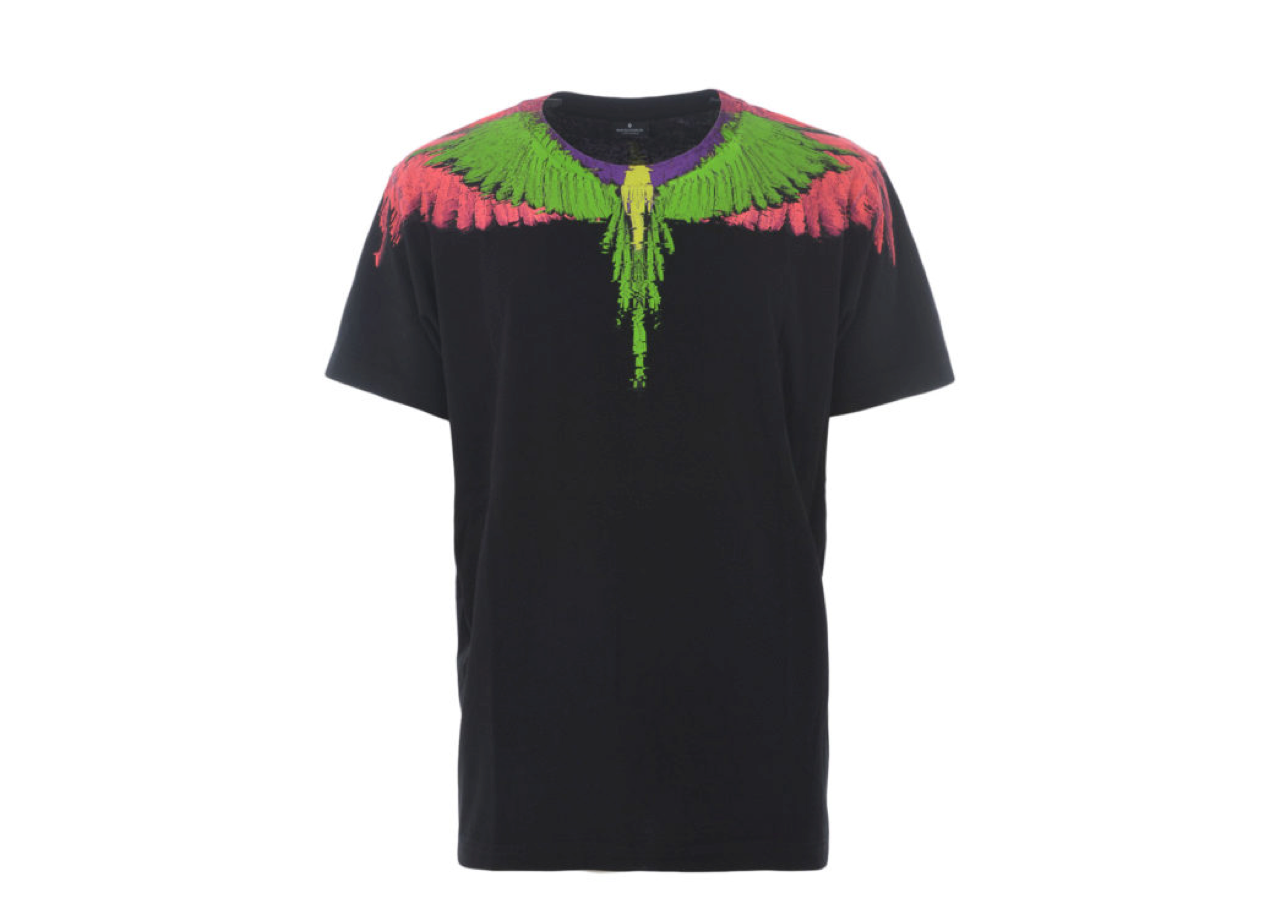 Marcelo Burlon Fluo Glitch Wings T Shirt Black