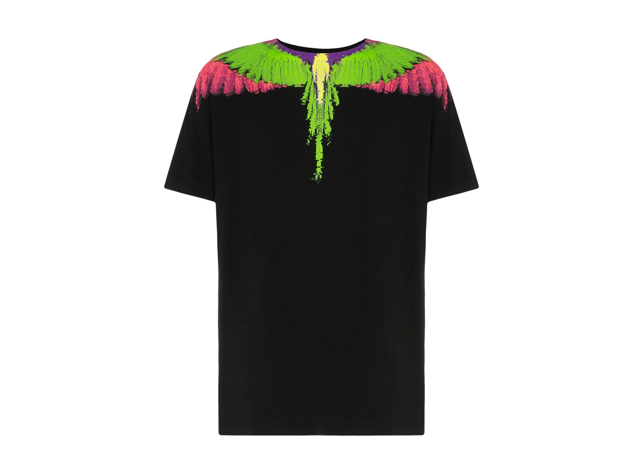 Marcelo Burlon Fluo Glitch Wings T Shirt Black  - photo 2