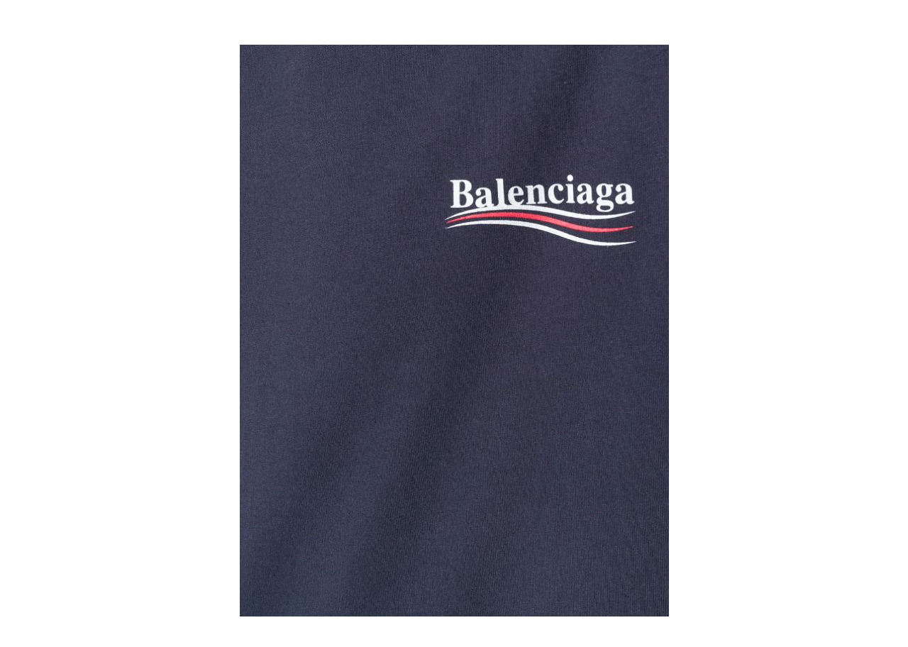 Balenciaga Political Logo T Shirt Navy - photo 3