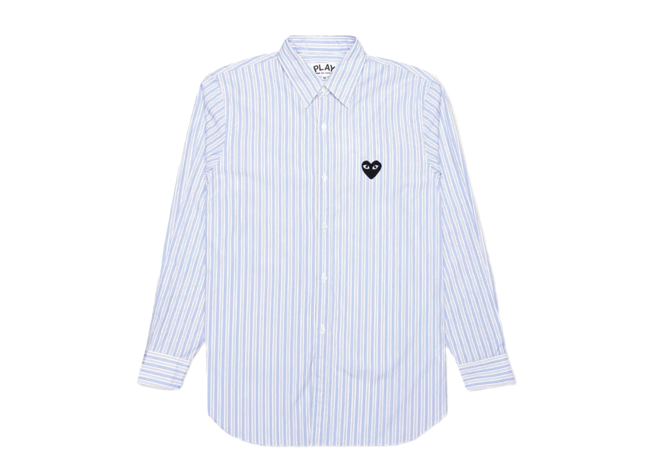 Comme Des Garcons Play Button Down Light Blue White