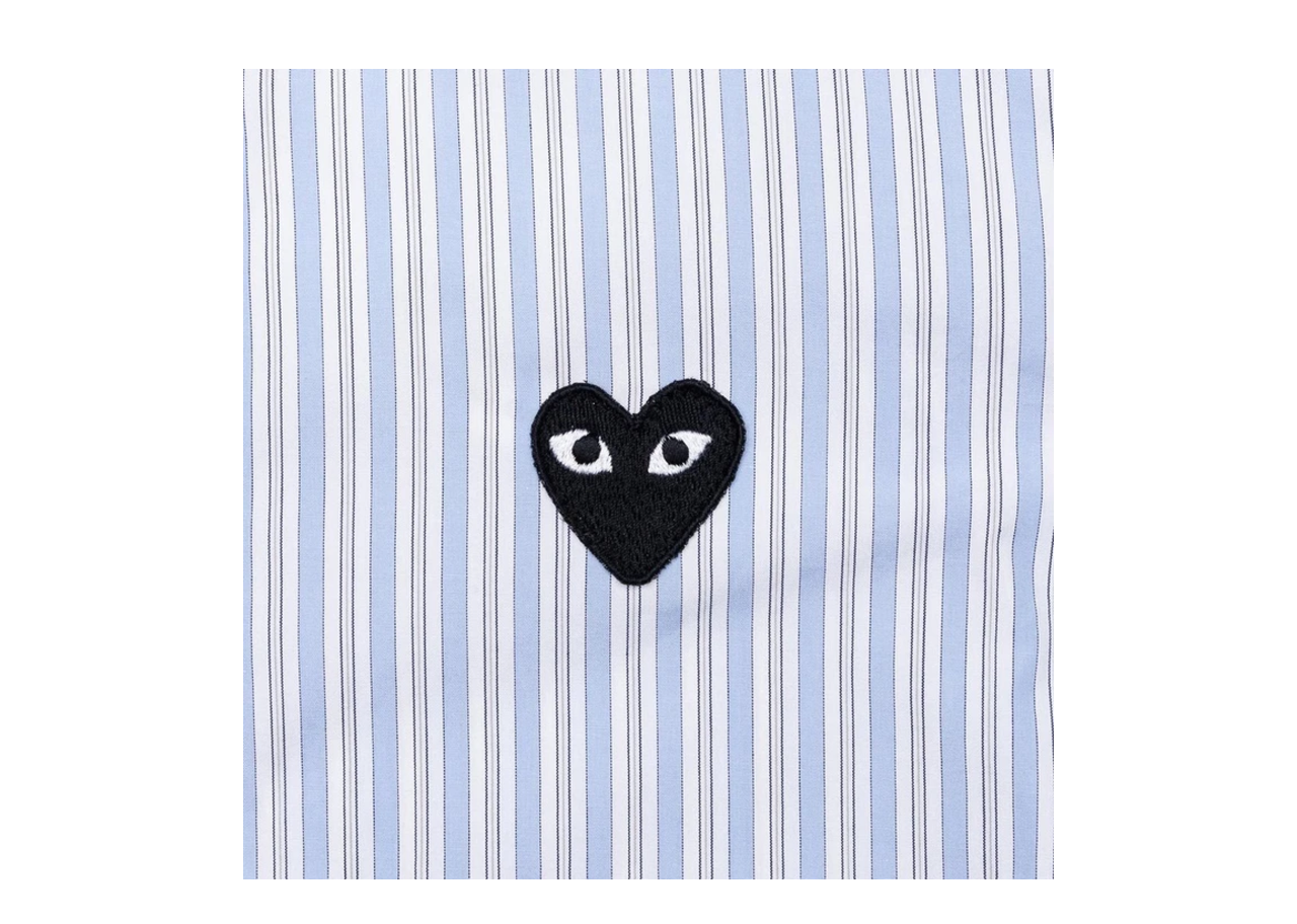 Comme Des Garcons Play Button Down Light Blue White - photo 3