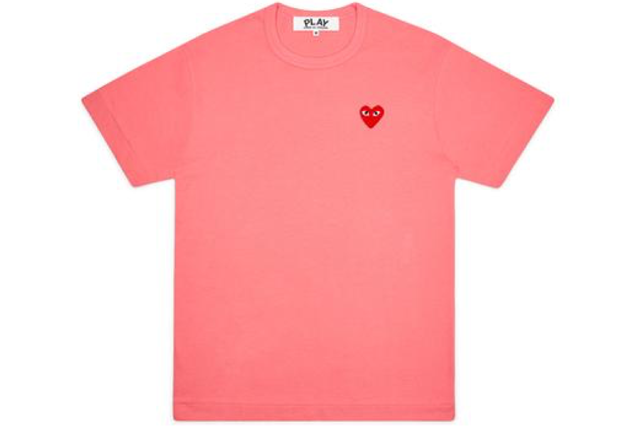 Comme Des Garcons Play Bright Red Heart T-Shirt Soft Pink