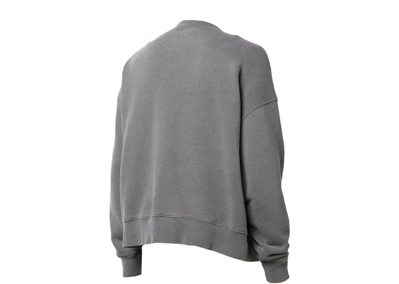 Palm Angels Curved Logo Cotton Sweatshirt Grey - photo 2