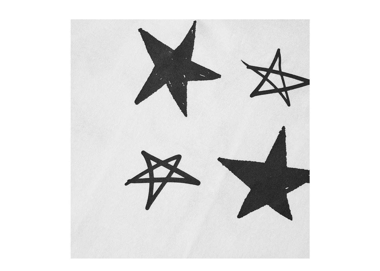 Palm Angels Shooting Stars Oversized Logo Short Sleeve Tee White Black - photo 3