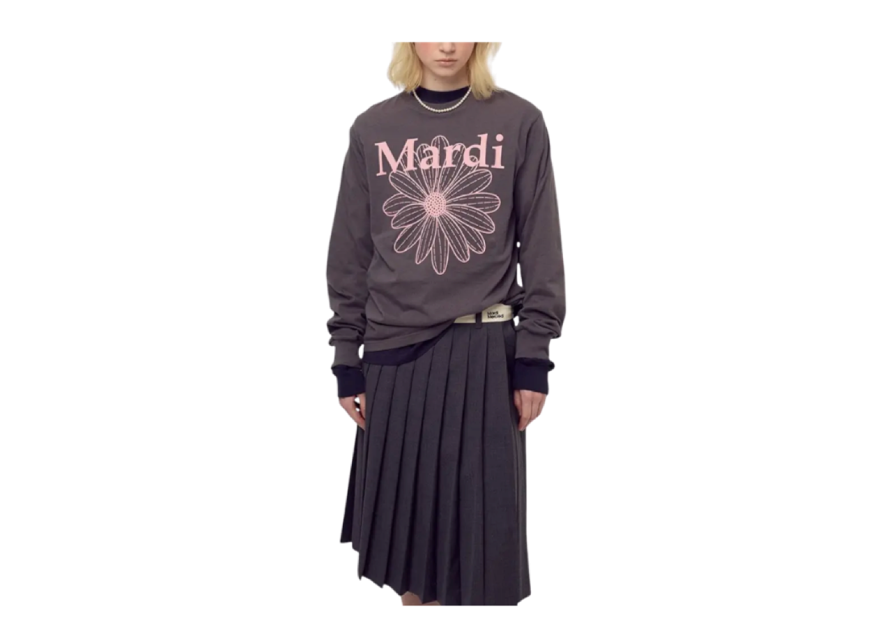 Mardi Mercredi Sweatshirt Flowermardi Charcoal Palepink - photo 2