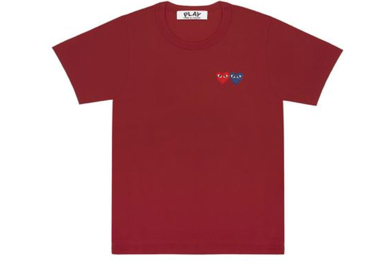 Men's CDG Play T-Shirt with Double Heart