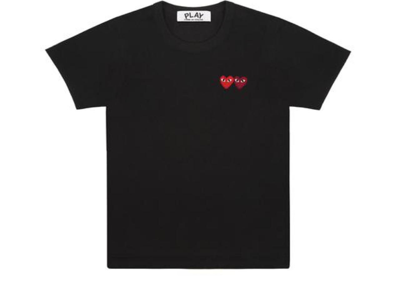 Men's Play Comme des Garçons T-Shirt with Double Heart