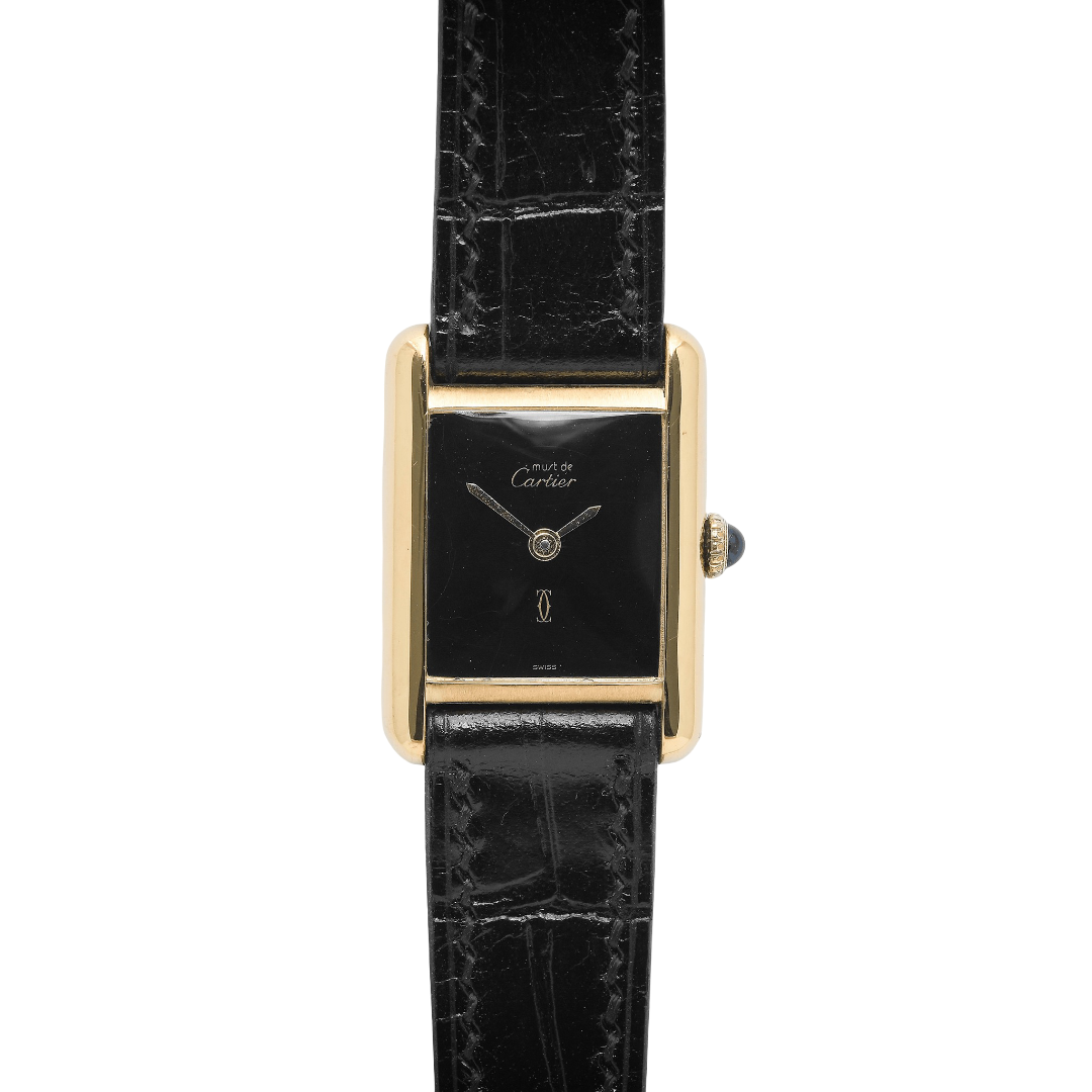 Cartier Tank Must Vermeil Black Dial Manual Winding