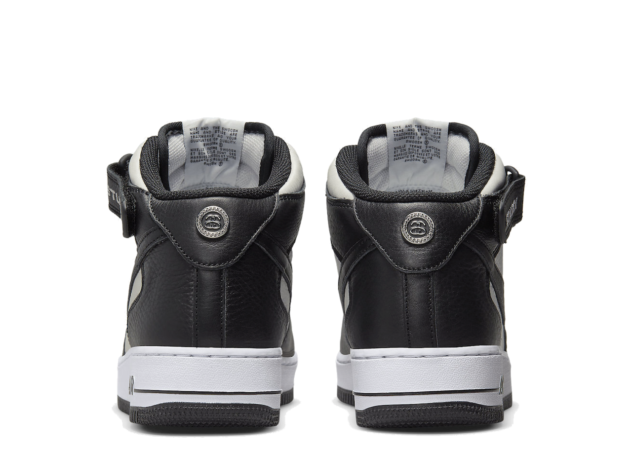 Nike Air Force 1 Mid Stussy Grey Black - photo 3