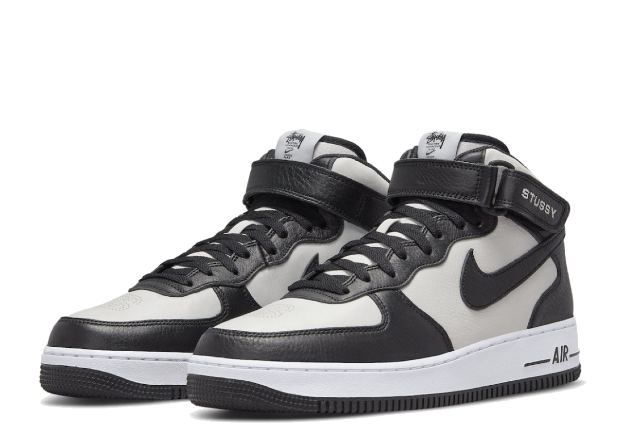 Nike Air Force 1 Mid Stussy Grey Black - photo 2